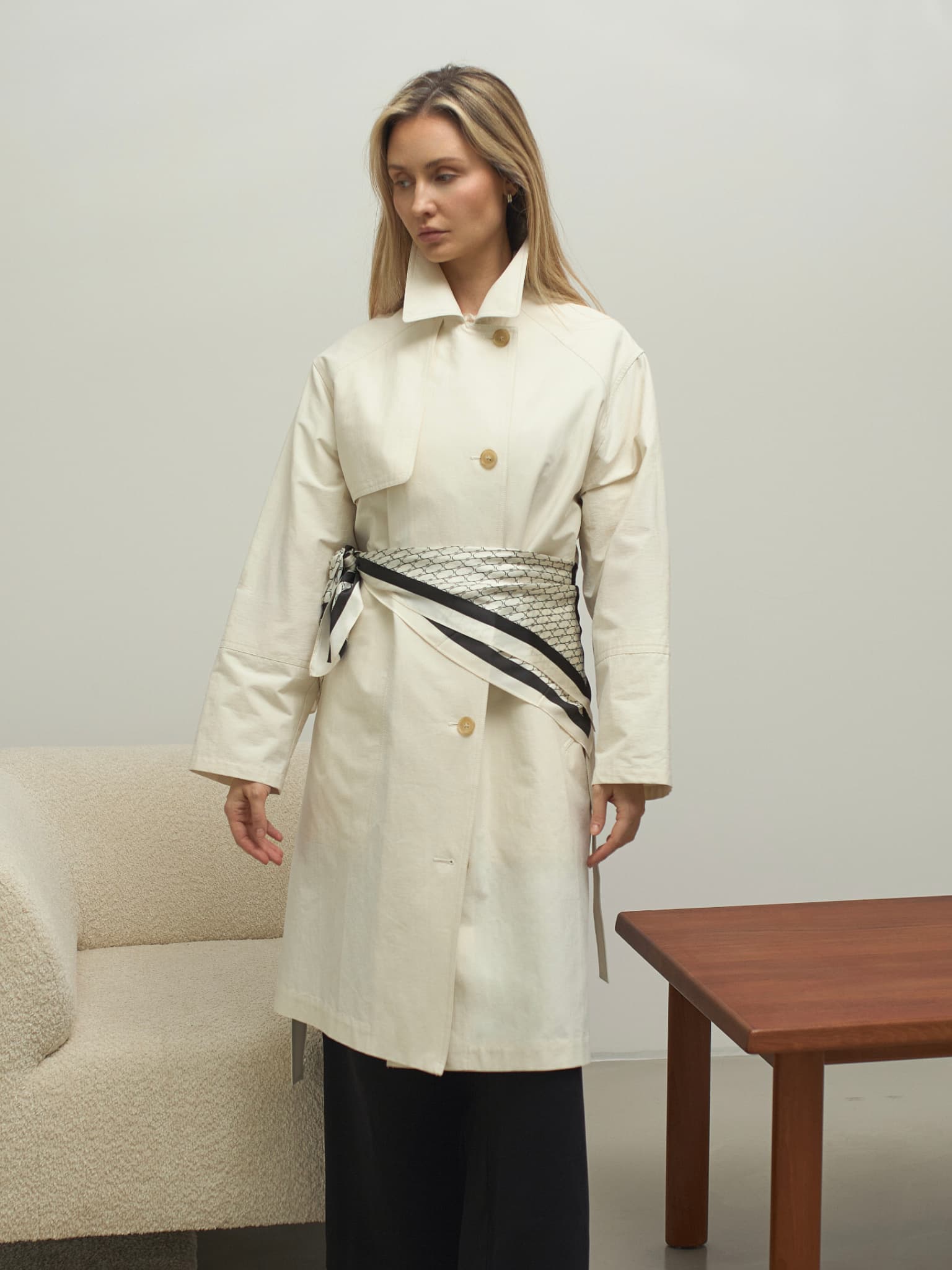 Jedwabna apaszka 90 cm | Sine Silk CLASSIC CREAM