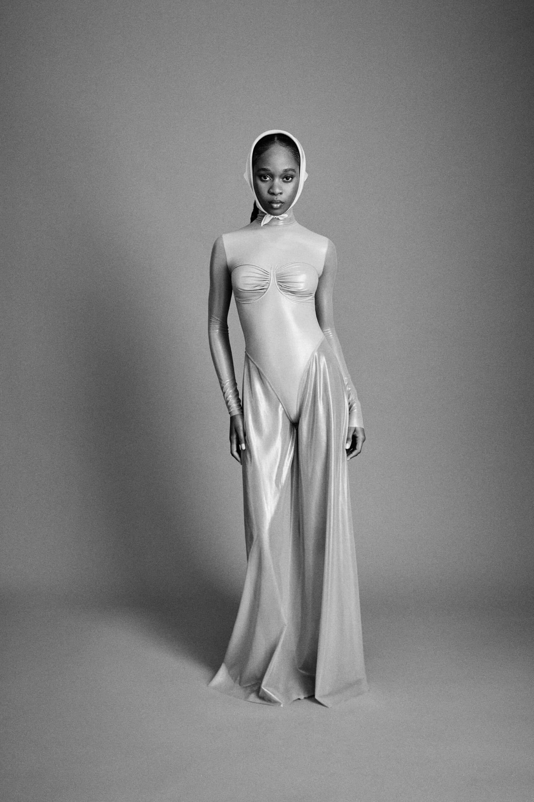 Jedwabna apaszka 53 cm | KREM