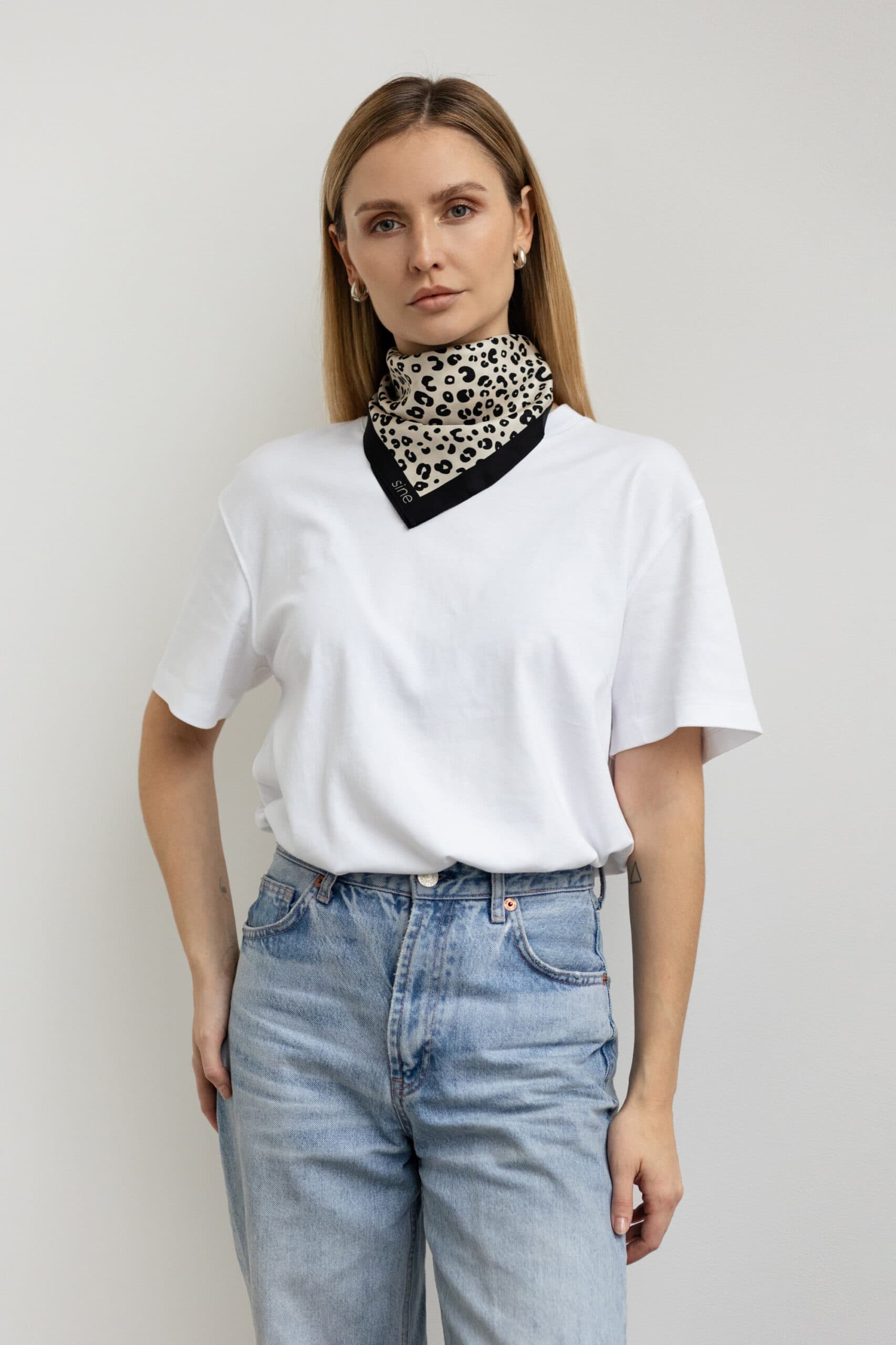 Jedwabna apaszka 53 cm | MOTYW ZWIERZĘCY