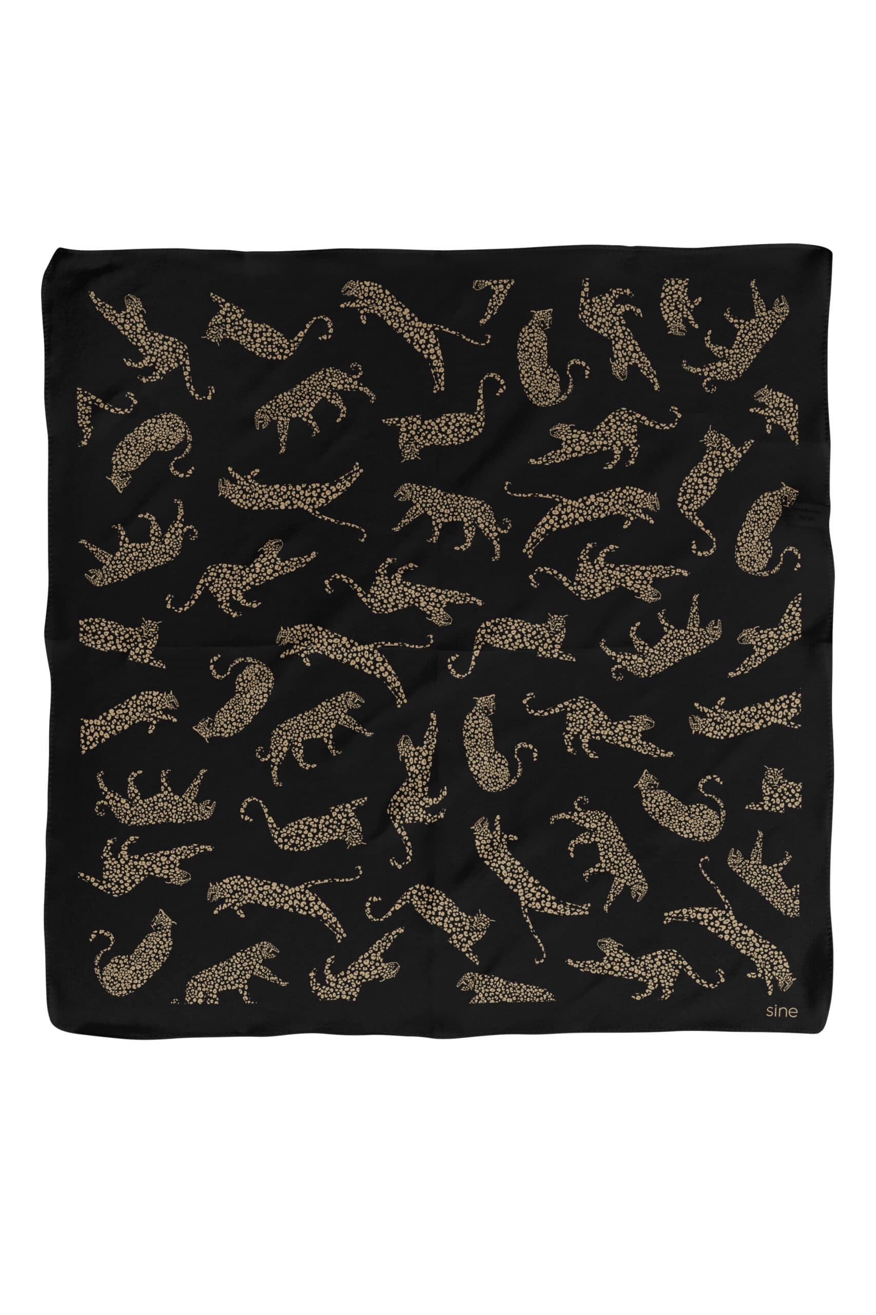 Jedwabna apaszka czarna 65 cm | LAMPARTY