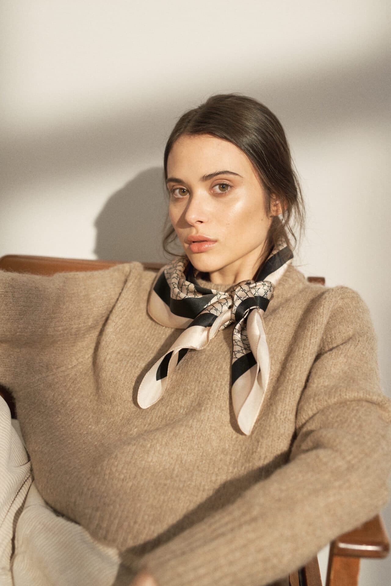 Jedwabna apaszka 65 cm | Sine Silk CLASSIC CREAM