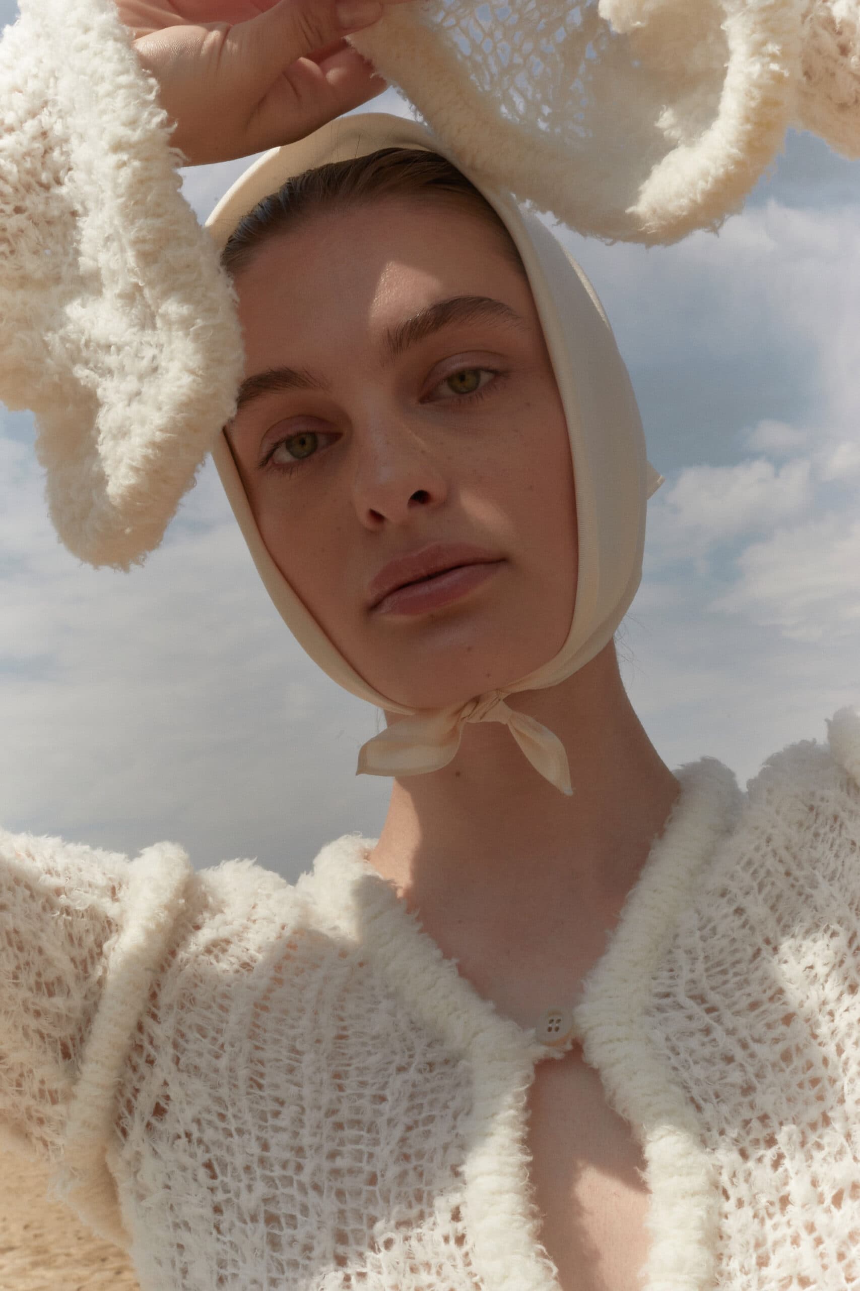 Jedwabna apaszka 53 cm | KREM